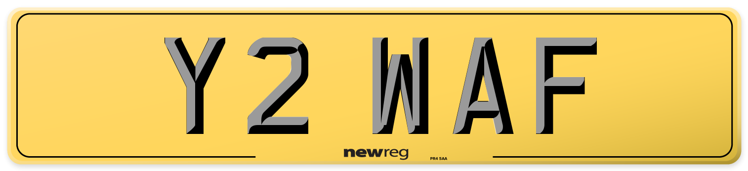 Y2 WAF Rear Number Plate