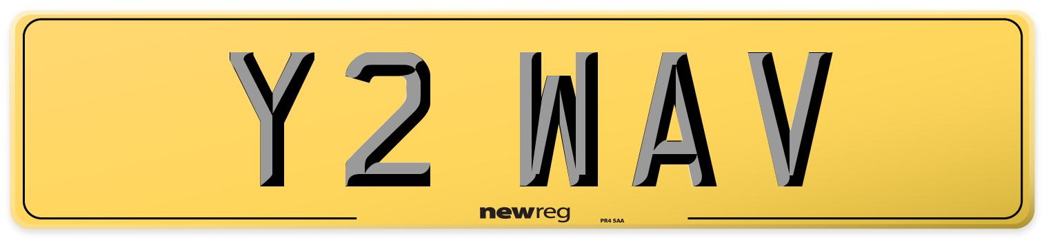 Y2 WAV Rear Number Plate