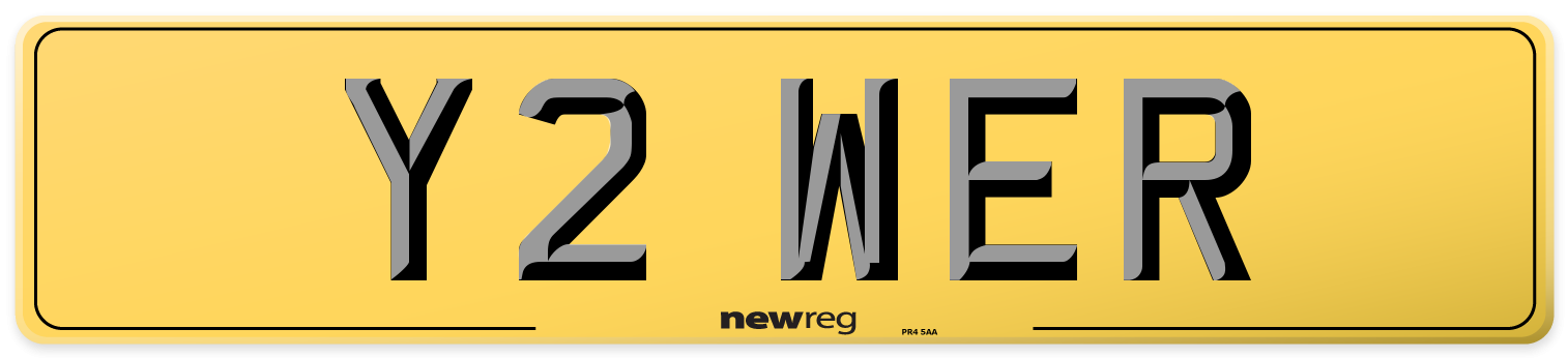 Y2 WER Rear Number Plate