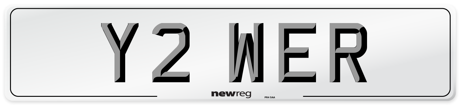 Y2 WER Front Number Plate