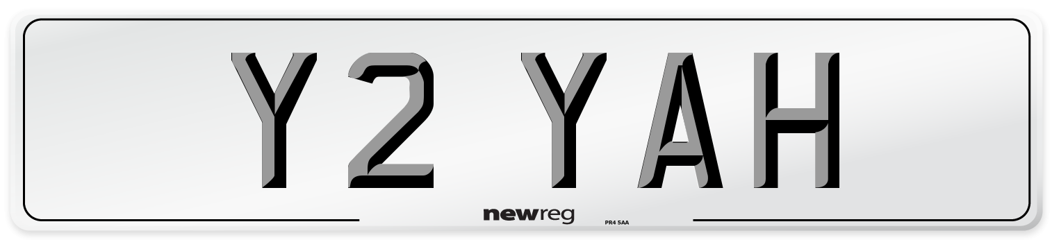 Y2 YAH Front Number Plate
