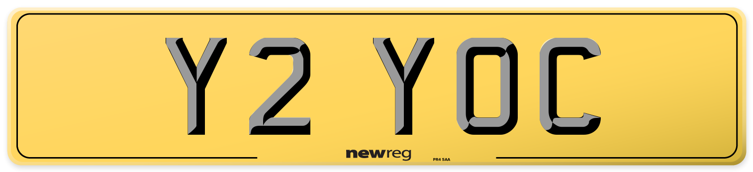Y2 YOC Rear Number Plate