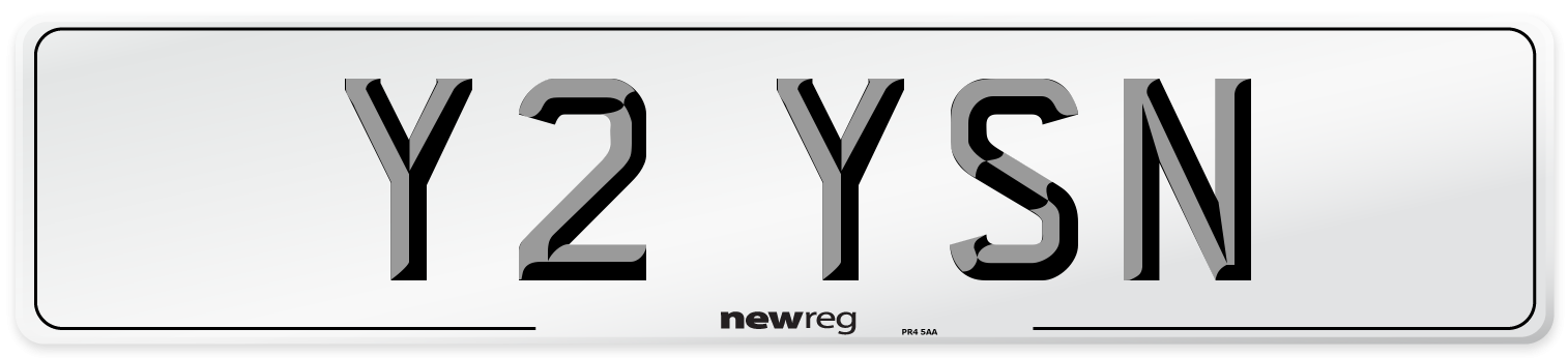 Y2 YSN Front Number Plate