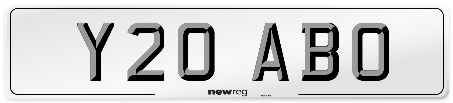 Y20 ABO Front Number Plate