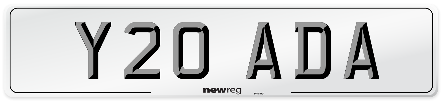 Y20 ADA Front Number Plate