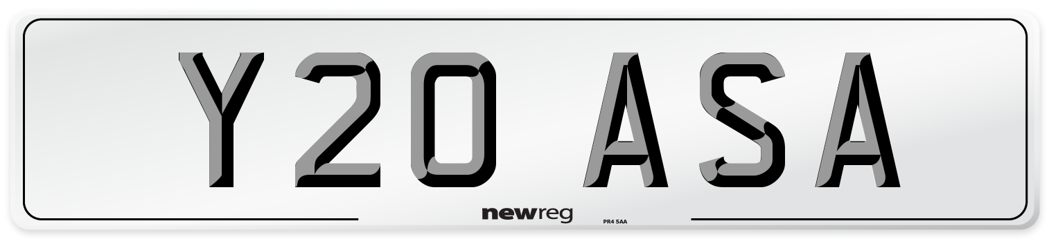 Y20 ASA Front Number Plate
