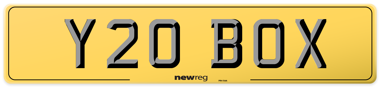 Y20 BOX Rear Number Plate