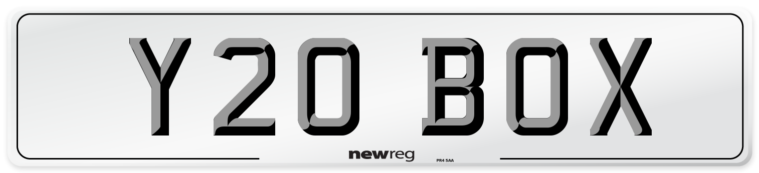 Y20 BOX Front Number Plate