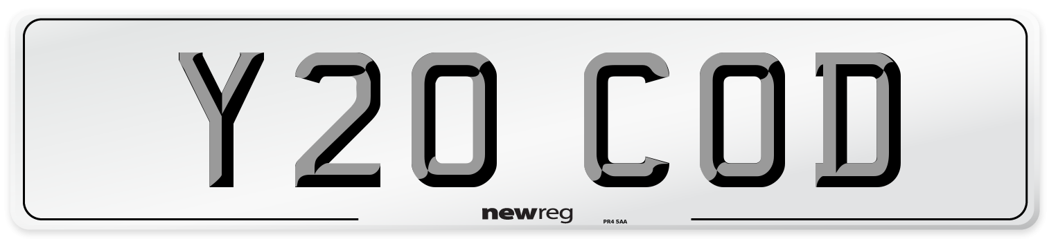 Y20 COD Front Number Plate