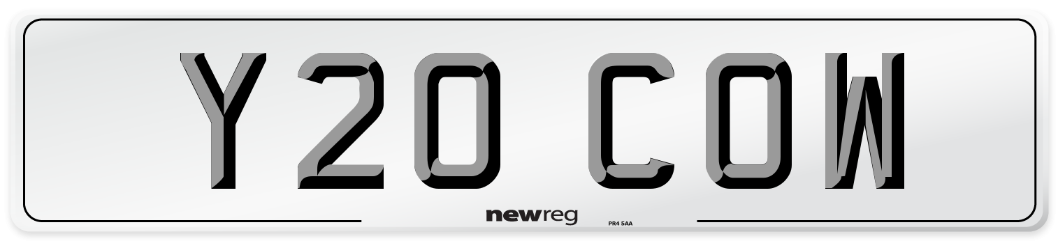Y20 COW Front Number Plate