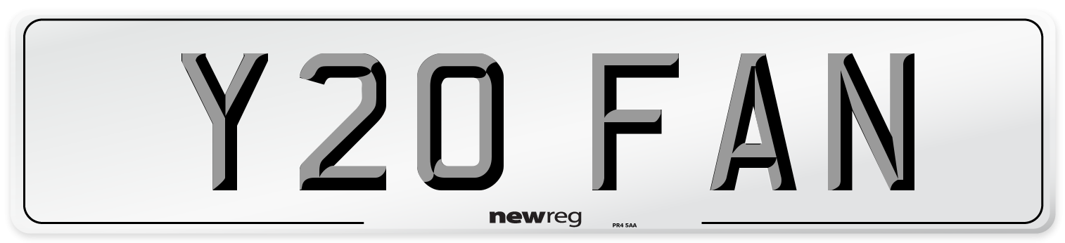 Y20 FAN Front Number Plate