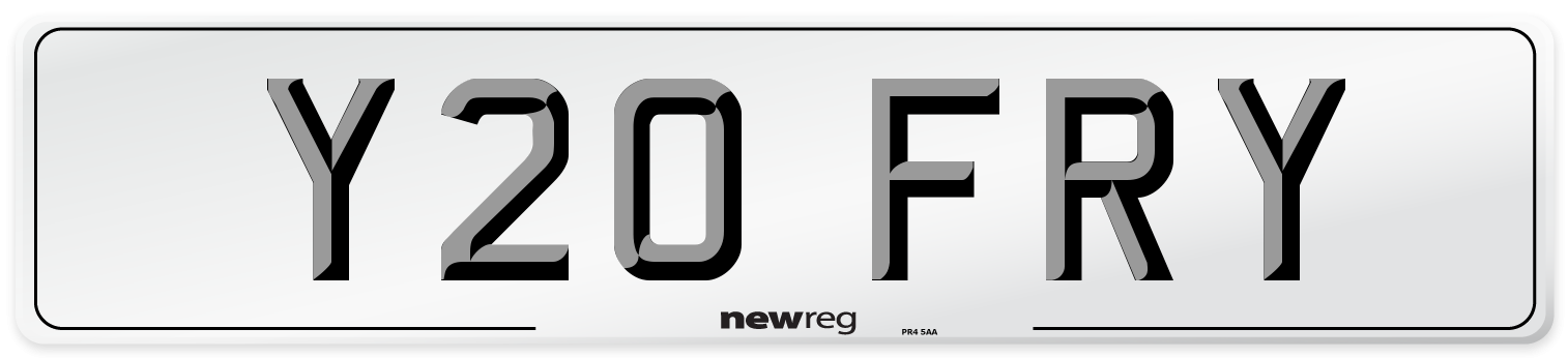 Y20 FRY Front Number Plate