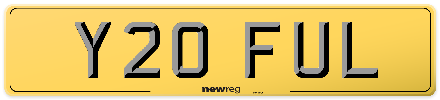 Y20 FUL Rear Number Plate