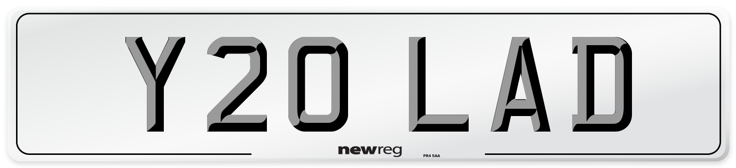 Y20 LAD Front Number Plate