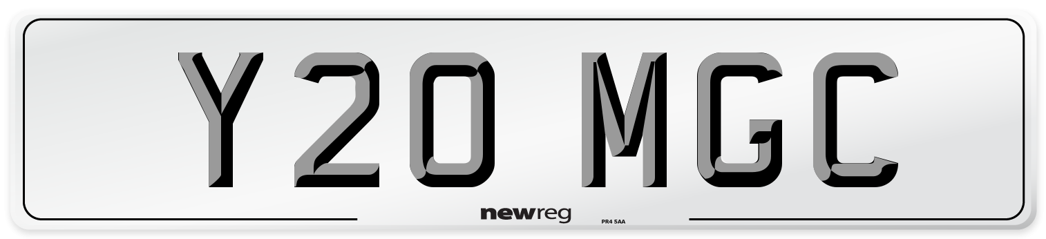 Y20 MGC Front Number Plate