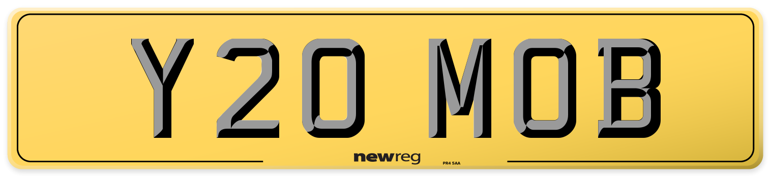 Y20 MOB Rear Number Plate