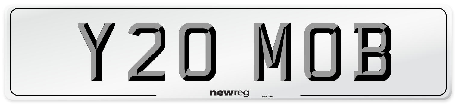 Y20 MOB Front Number Plate