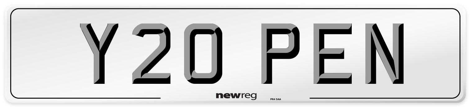 Y20 PEN Front Number Plate