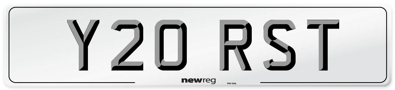 Y20 RST Front Number Plate