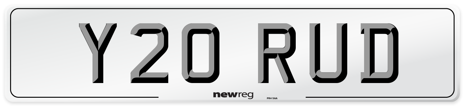 Y20 RUD Front Number Plate