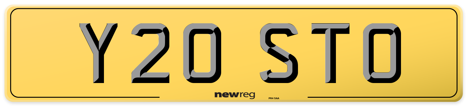 Y20 STO Rear Number Plate