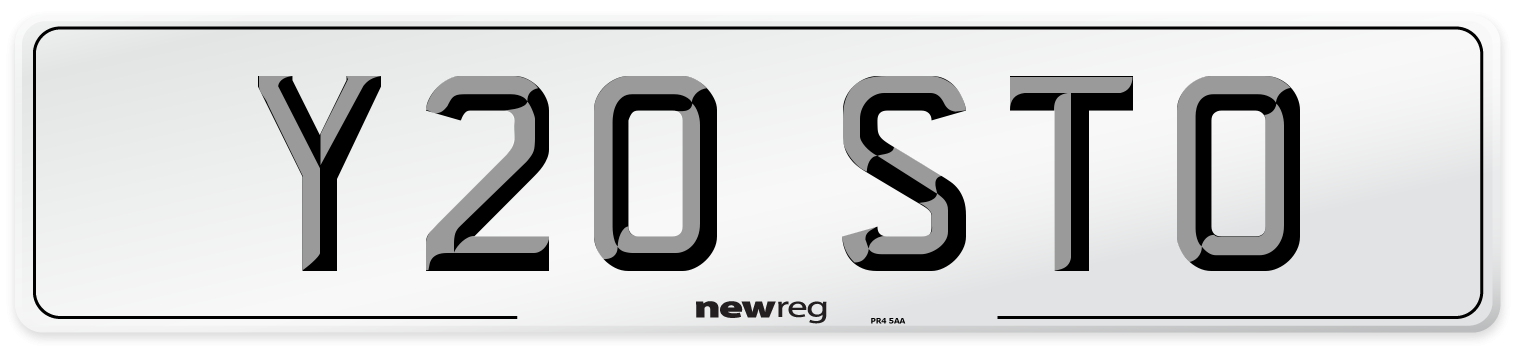 Y20 STO Front Number Plate