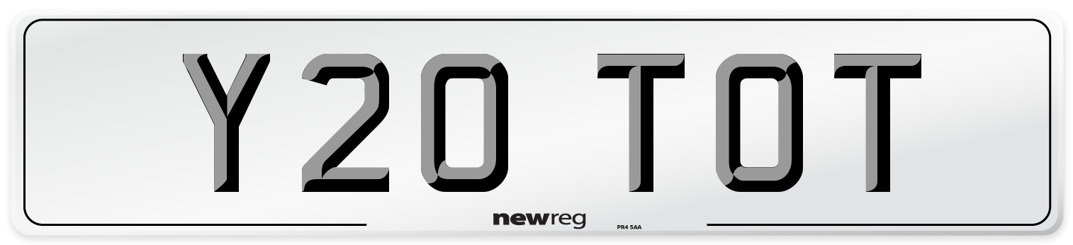 Y20 TOT Front Number Plate