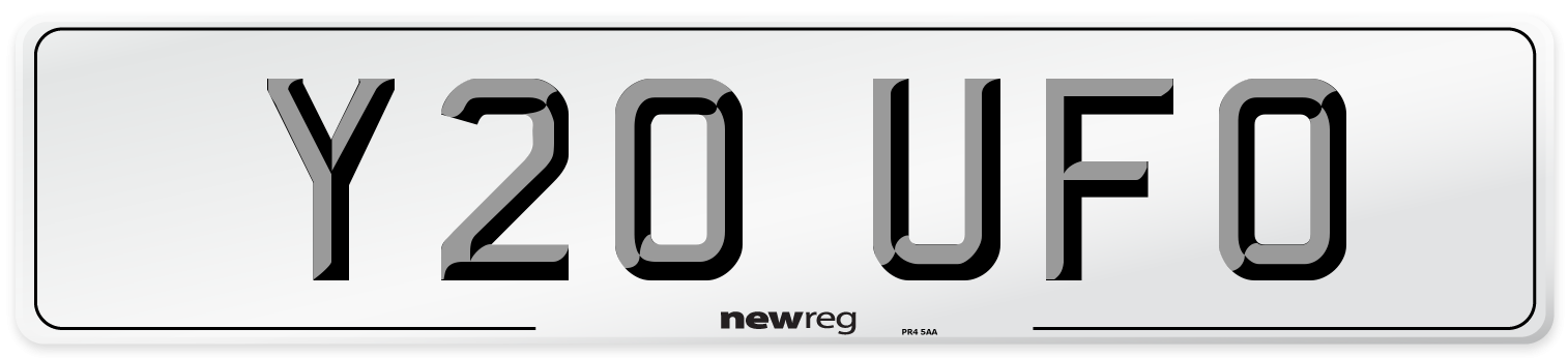 Y20 UFO Front Number Plate