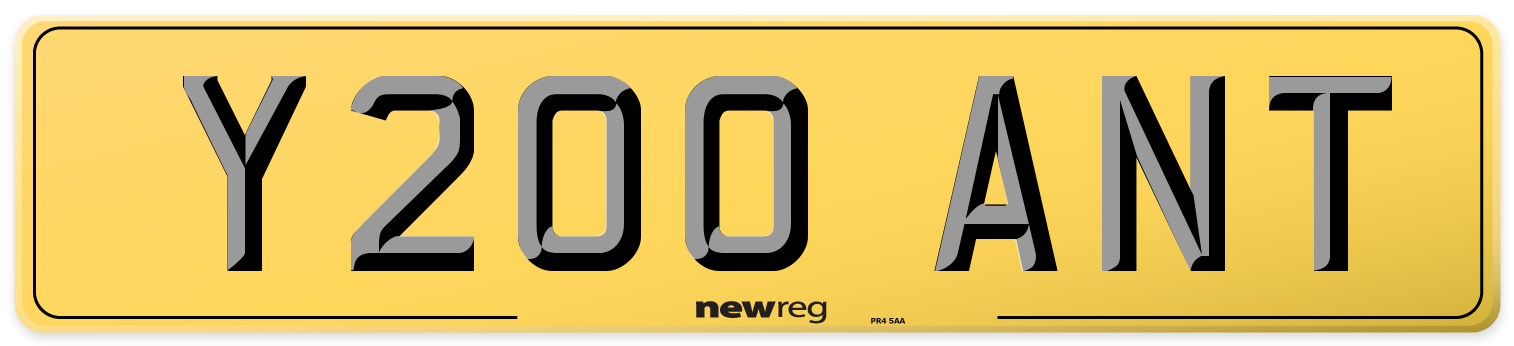 Y200 ANT Rear Number Plate