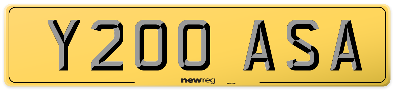 Y200 ASA Rear Number Plate