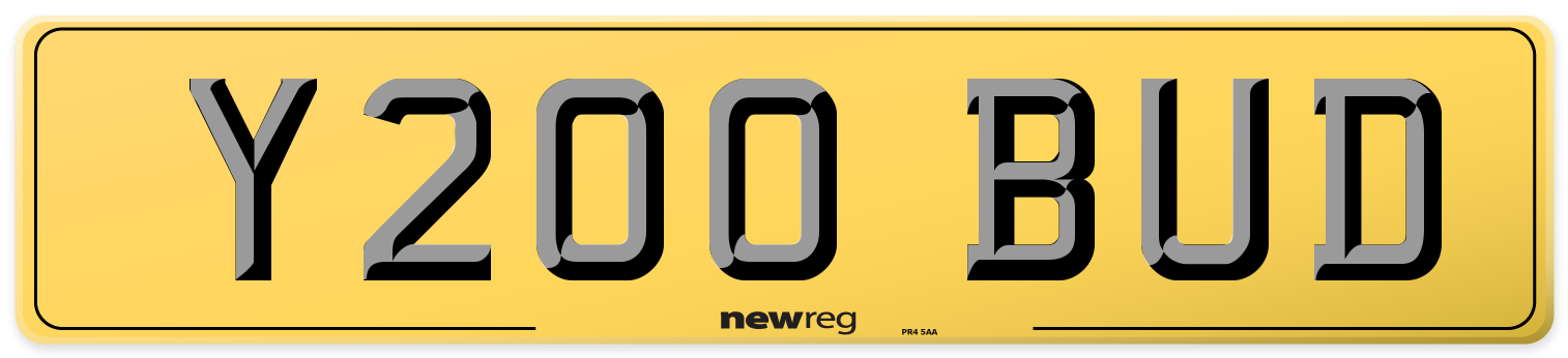 Y200 BUD Rear Number Plate