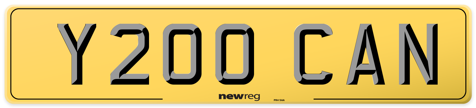 Y200 CAN Rear Number Plate