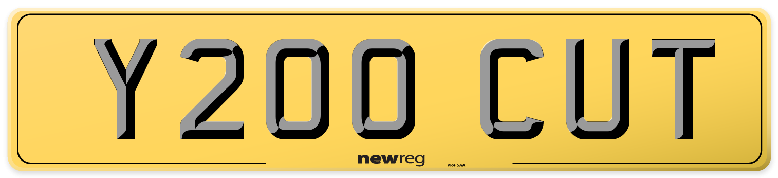 Y200 CUT Rear Number Plate