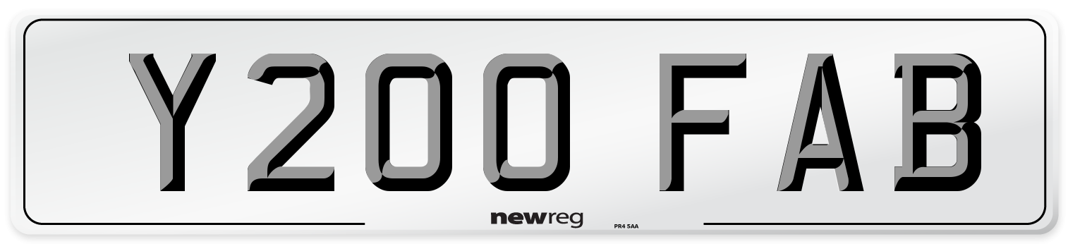 Y200 FAB Front Number Plate
