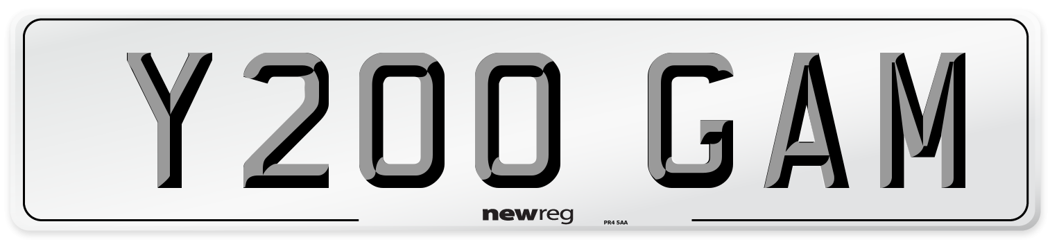 Y200 GAM Front Number Plate