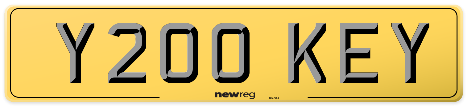 Y200 KEY Rear Number Plate