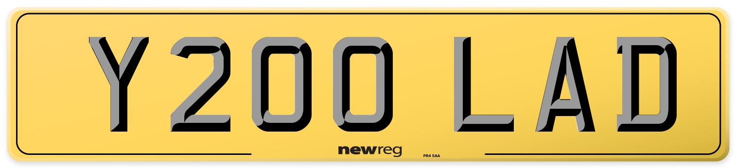 Y200 LAD Rear Number Plate