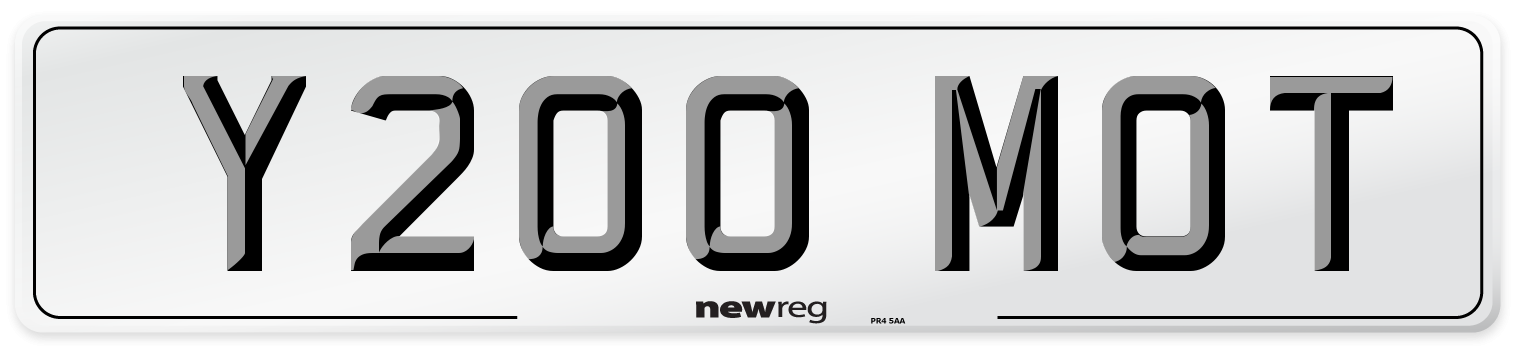 Y200 MOT Front Number Plate