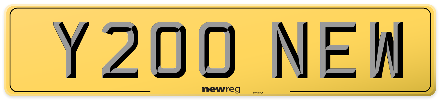 Y200 NEW Rear Number Plate