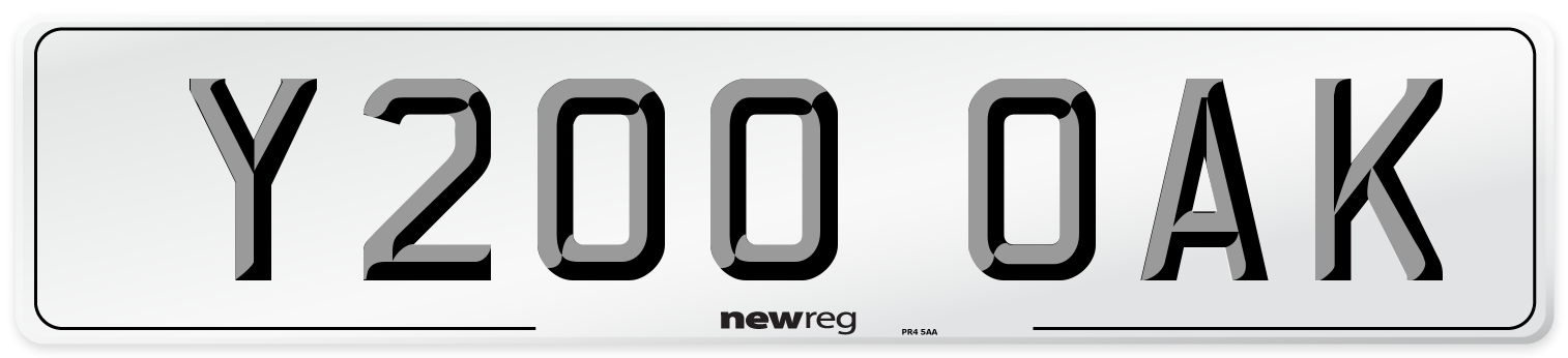 Y200 OAK Front Number Plate