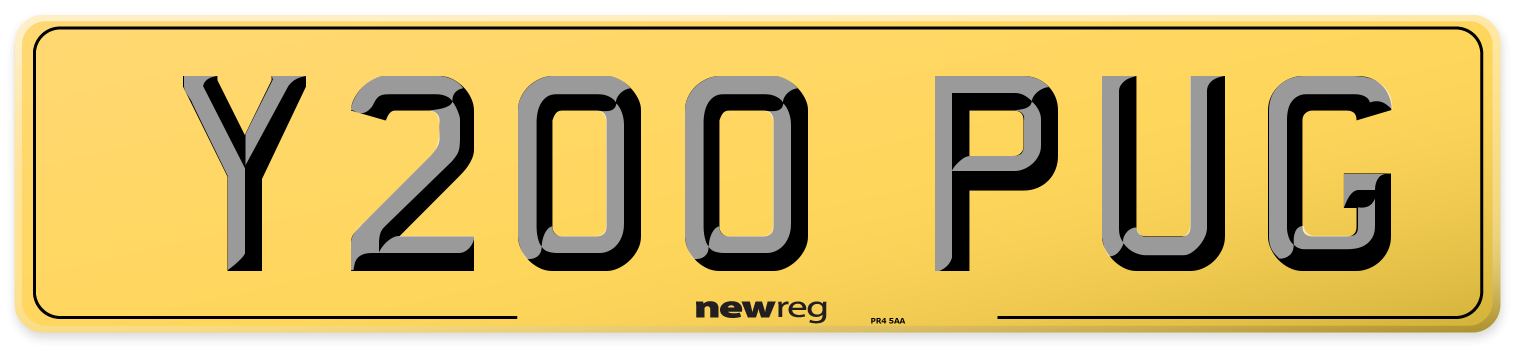Y200 PUG Rear Number Plate