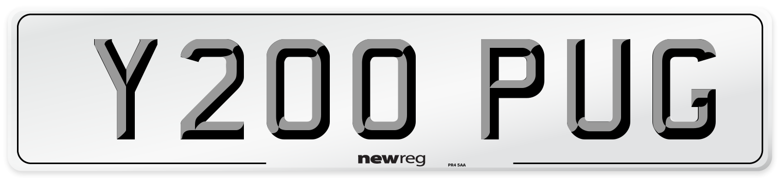 Y200 PUG Front Number Plate