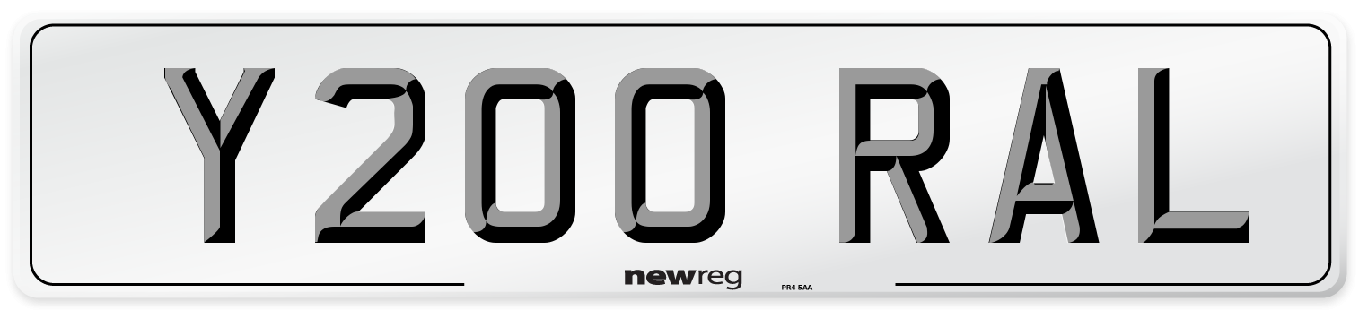 Y200 RAL Front Number Plate