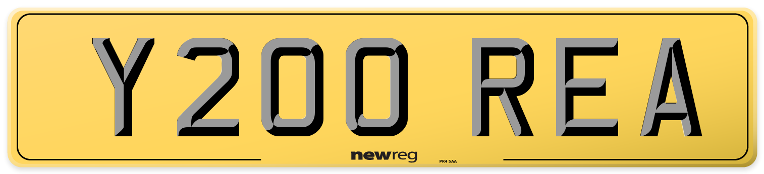 Y200 REA Rear Number Plate