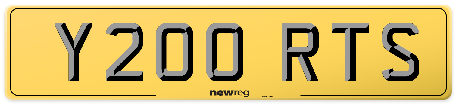 Y200 RTS Rear Number Plate