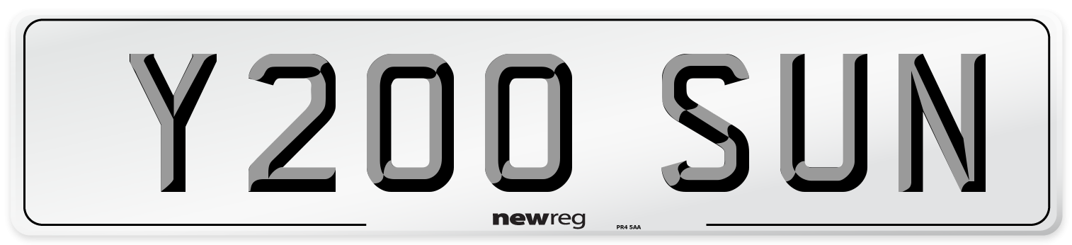 Y200 SUN Front Number Plate