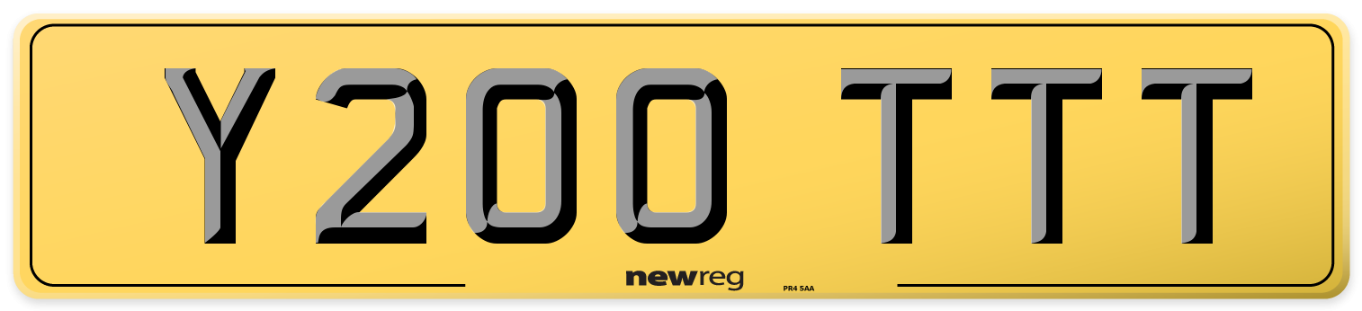 Y200 TTT Rear Number Plate