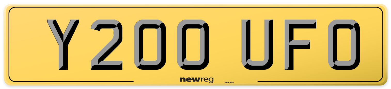 Y200 UFO Rear Number Plate