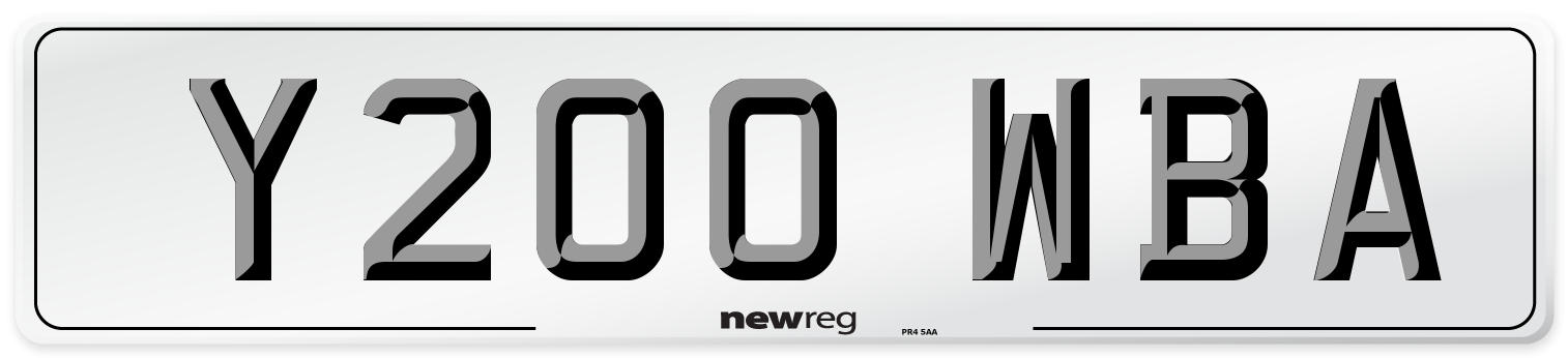 Y200 WBA Front Number Plate