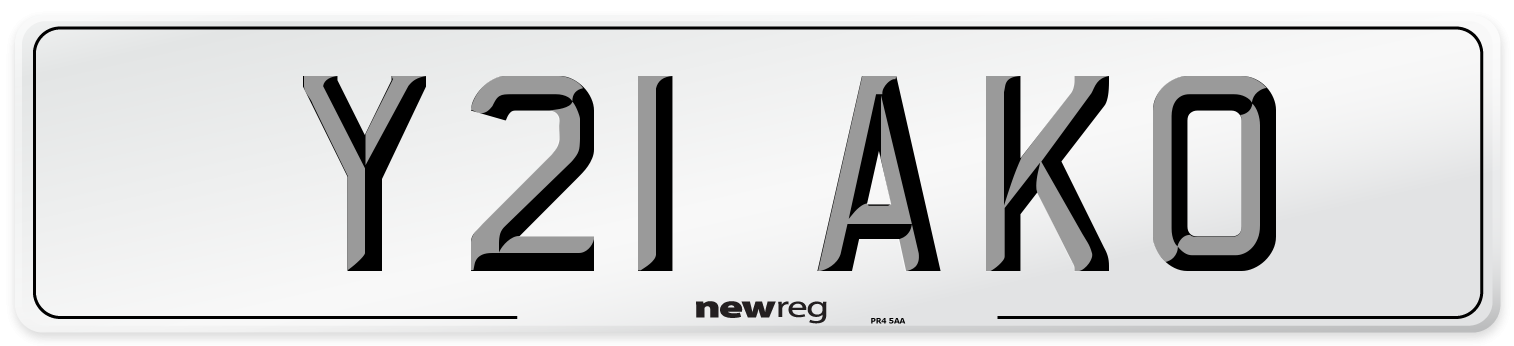 Y21 AKO Front Number Plate